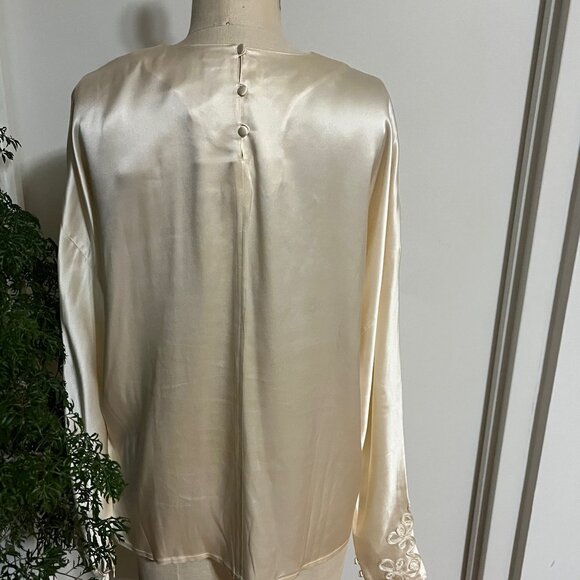 Vintage PIA RUCCI Silk and Embroidered Blouse Size 10 - Picture 5 of 7